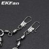 5pcs Solid Ring Design Bearing Rolling Swivel Interlock Snap Swivel  Saltwater Fishing