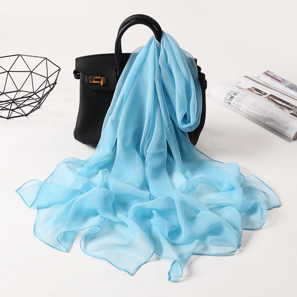 New Fashion Spring/Summer Women Solid Headband Beach Silk Scarf Shawls Female Long Wraps Panama Beach Sunscreen Hijab