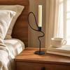 Metal Candle Holder with Sculptural Frame Elegant Stand