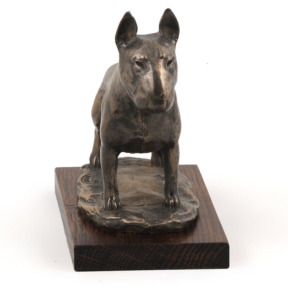 Bull Terrier, Bully - Dog Figurine, Statue On White Marble, Trophy for Art-Dog Dog Show Exhibition