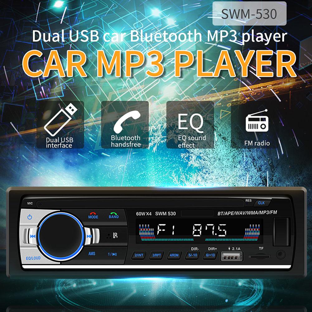 Автомобильная стереосистема Bluetooth 60 Вт x 4 Автомагнитола 12 В Встроенная 1 DIN FM Вход AUX Приемник USB MP3 MMC WMA Автомагнитола MP3-плеер