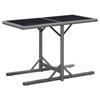 VidaXL Garden Table Anthracite 110x53x72 Cm Glass and Woven Resin