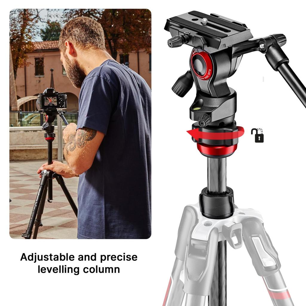 Штатив Vitec Imaging Manfrotto Befree live Carbon Video Head T Tripod Kit Black Полностью выдвинутая высота 150 см Минимальная высота 41 см Беззеркальная камера