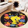 Tweety Printed Round Rug Carpet Chair Rug Area Rug Entryway Doormats,for Office Chair Living Room Bedroom Kitchen Room.