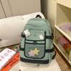 Women's Color Block Schoolbag Junior High School Students Large Capacity Backpack