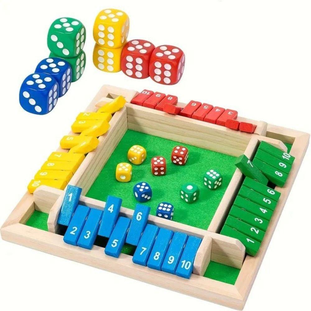 Developing Intelligent Table Board Game Toy Four-Sided Flip Card Game Family Party