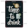 [MyPlate] GIN Plaque Metal Vintage Bar Furniture Plates Panels Tin Sign Tiki Bar Sign Man Cave Decorn Personalized Plate