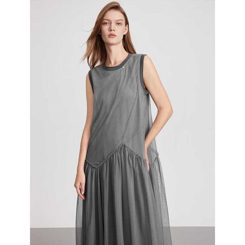 ELLE French-Style Sleeveless Mesh Dress