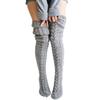 Fashion Women Thigh High Socks Extra Long Woolen Knit Warm Thick Tall Long Boots Stockings Leg Warmers for Girls Winter Pile Thick Socks