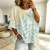 Women's large-size short-sleeved T-shirt, irregular hem design, digital printing four-season T-shirt