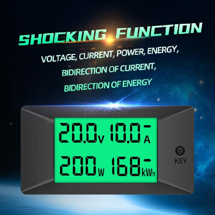 1 шт. Цифровой измеритель тока, напряжения, мощности, энергии DC 0-300V 0-300A с ЖК-дисплеем