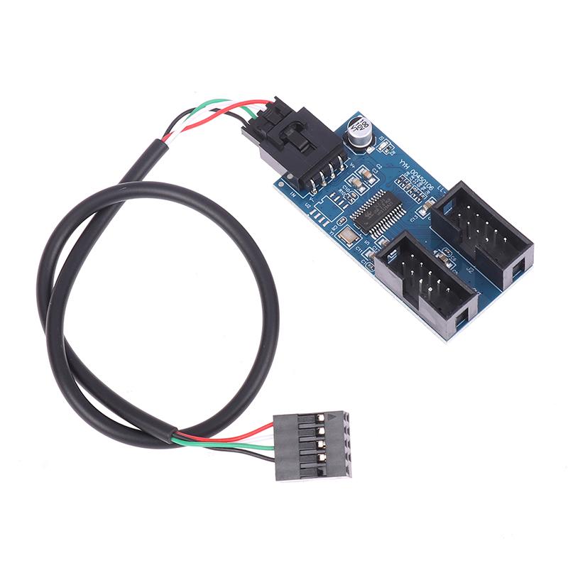 1Pc Usb 9 Pin Interface Header Motherboard Extension Splitter 1 To 2 Cable Desktop Usb2.0 Hub Connectors Adapter Port