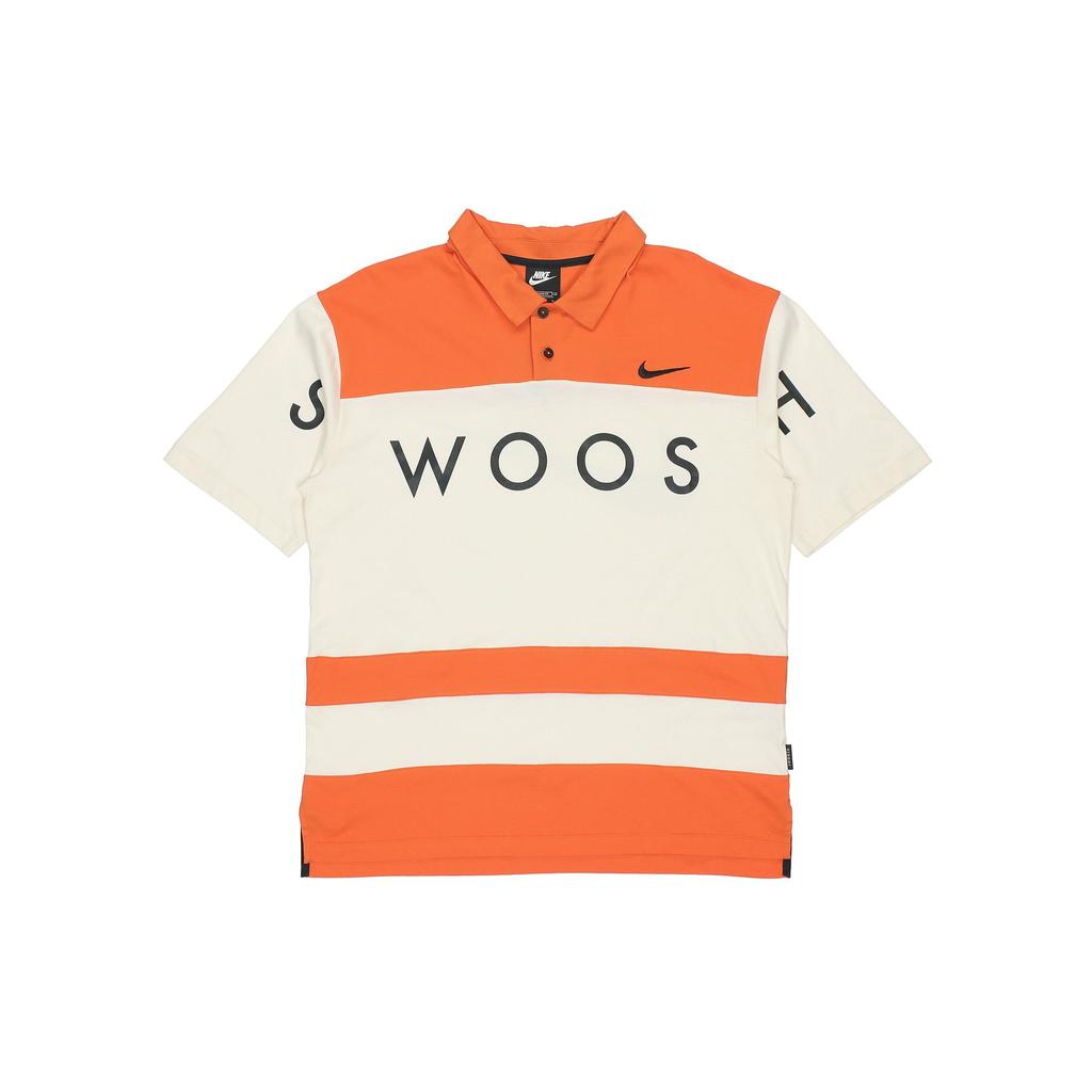 Nike Sportswear Swoosh Logo Contrast Loose Polo Shirt Men Tops Orange DJ5370-801