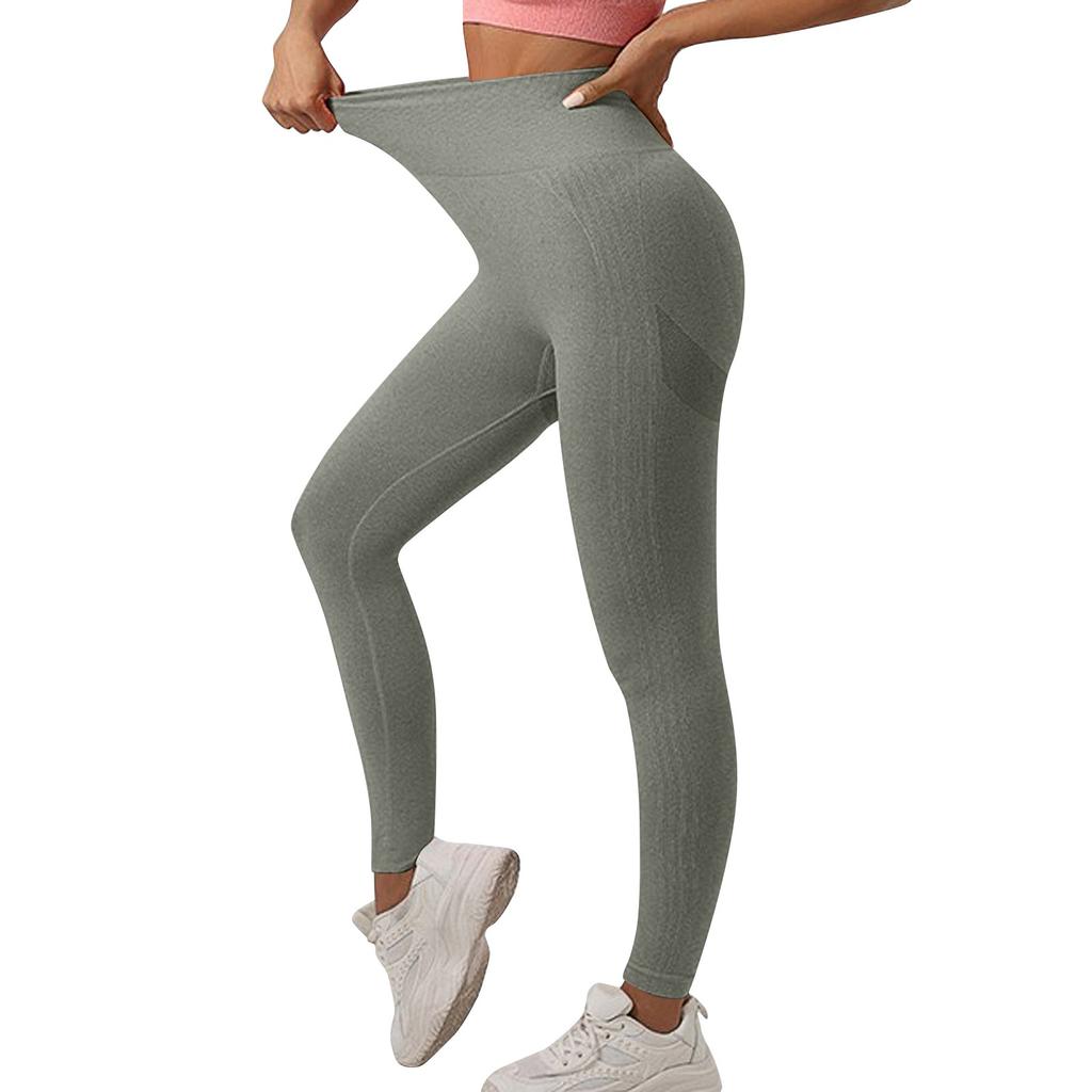 Women's Fashion Solid Color Yoga Pants High Waisted Skinny Sweatpants Fitness Pants