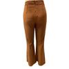 Women Corduroy Pants Elastic High Waist Flared Leg Long Trousers Solid Color Autumn Winter Casual Pants Daily Wear