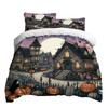 Хэллоуин Комплект постельного белья из трех предметов Пододеяльник Наволочка Матовая ткань Утолщенный