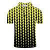 Geometric pattern short-sleeve polo, trendy casual top for everyday use.
