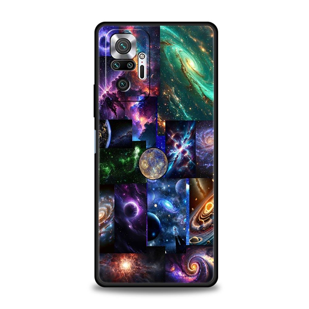 Universe Starry Sky Moon Phone Case Cover for Redmi 14C 10C Note 15 14 13 12 10 11 K40 Pro Plus Soft TPU Shell Shockproof Fundas