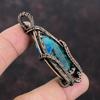 Кулон с хризоколлой, кулон, обмотанный медной проволокой, кулон ручной работы, украшение с хризоколлой, новый кулон, подарок для мамы, медные украшения
