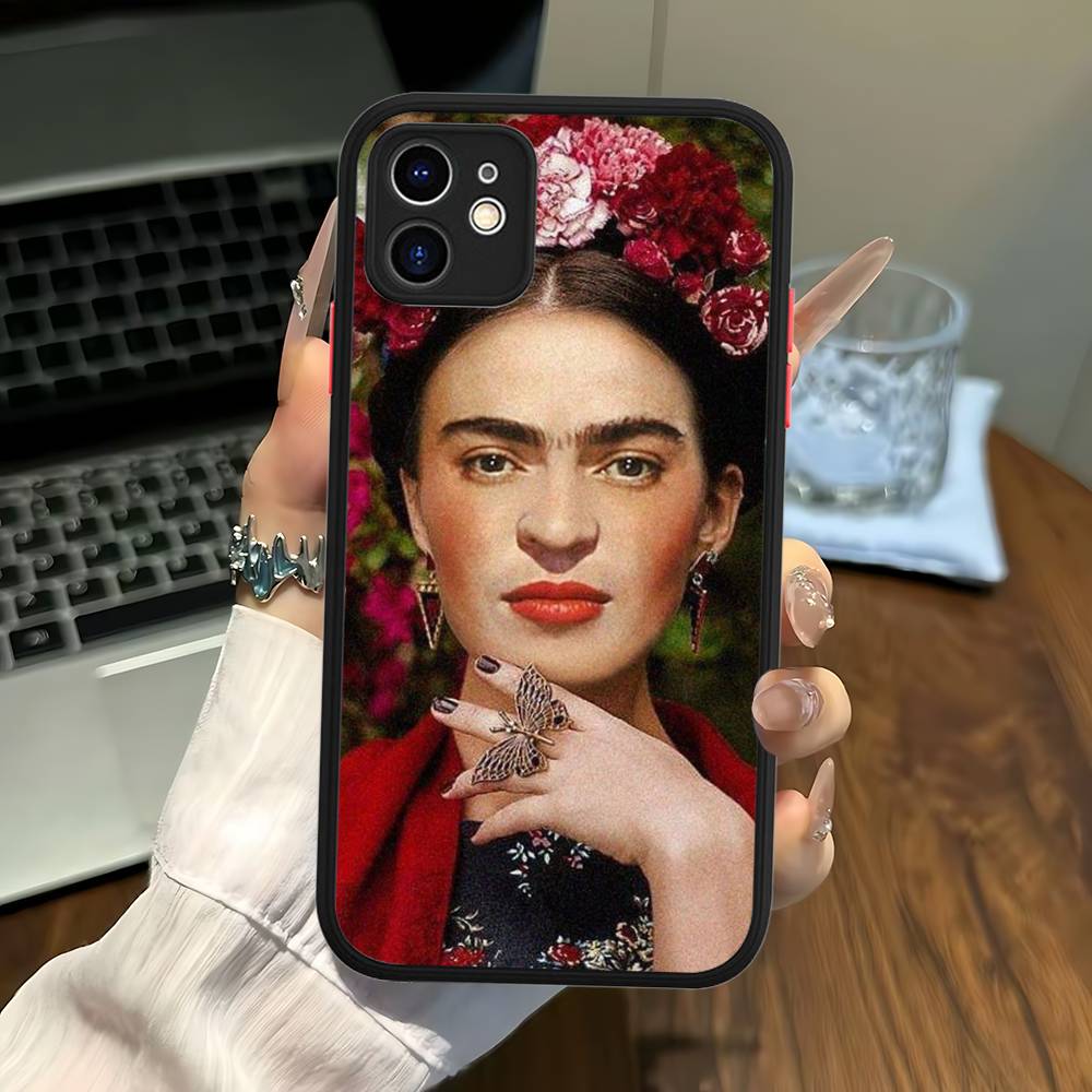 -Fashion F-Frida K-KahlosS Phone Case for iPhone 16 15 14 11 12 13 Pro Max X XS Translucent Matte Cover