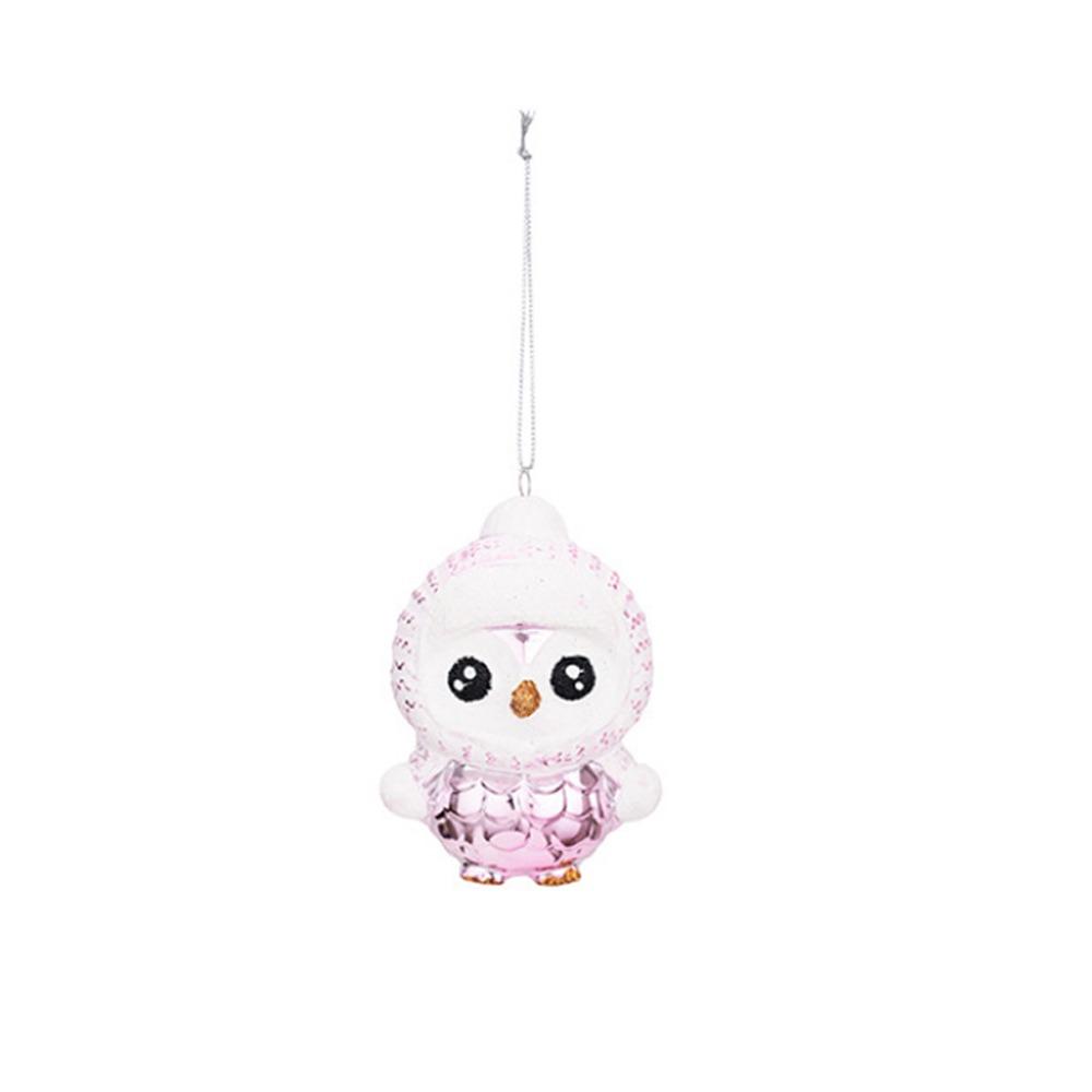 Plastic Xmas Penguin Reindeer Pendant Glitter Powder Electroplated Christmas Tree Hanging Pendant Cute