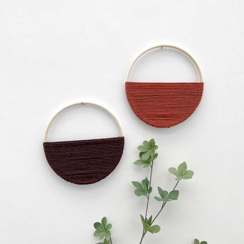 2Pcs/Set Ideal Bohemian Circular Chic Hand Woven Wall Hanging Cotton Rope Home Decor Tapestries