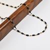 Французское ретро черная шпинель ручной работы ожерелье из бусин