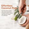 Wooden Handle Coconut Scraper Knife Brown Silver Shell Opener Coconut Opener Tool  Multi-Purpose