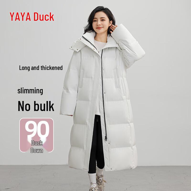 Yaya Женская удлиненная пуховая куртка с капюшоном 2024 YE4B605861A