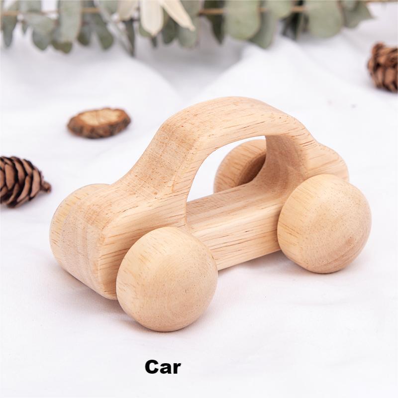 Деревянная инерционная тележка для малышей: Развивает хватательные и мышечные навыки