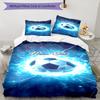 3PC Custom Name Energetic Soccer Ball Bedding Set Duvet Cover Closure Includes 1 Duvet Cover & 2 Pillowcases for Bedroom