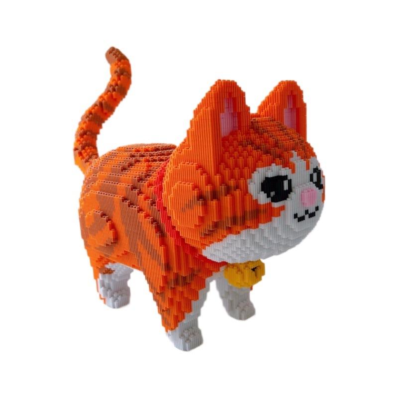 42 см Кавайный Кот, Строительные Блоки, Игрушки для Сборки, 3D Пазл-Украшения, Декор для Дома, Креативная Игрушка-Конструктор, Праздничные Подарки