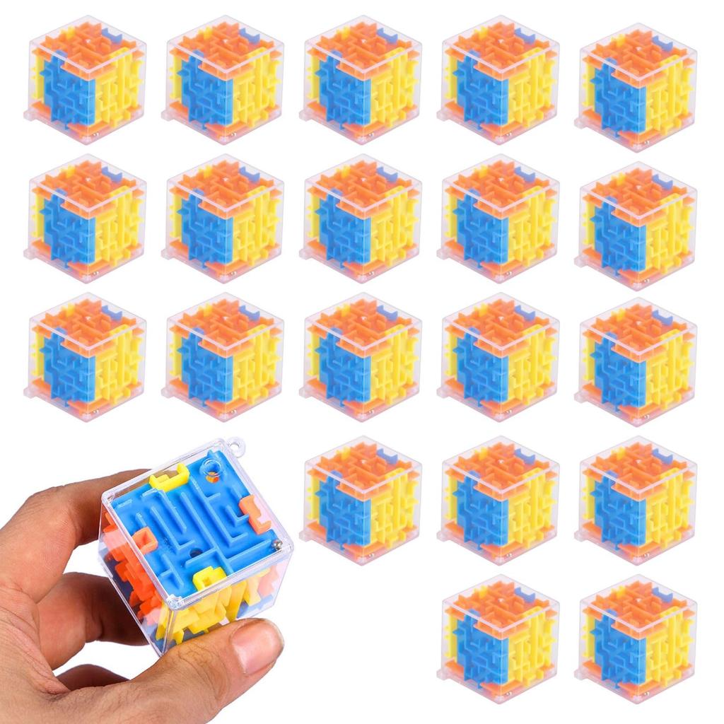 3D Maze Mini Cubes, 3D Puzzle Toy, Prize, Maze Cube, Keychain, Festival Gift (20 Pieces)