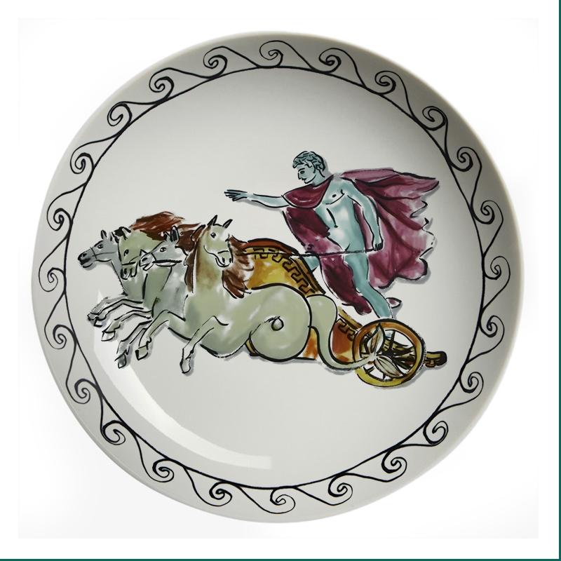 Italian Ginori 1735 Poseidon Tour Plate Ceramic Decorative Ornaments Dish Living Room Bedroom Background Wall Hanging Plate
