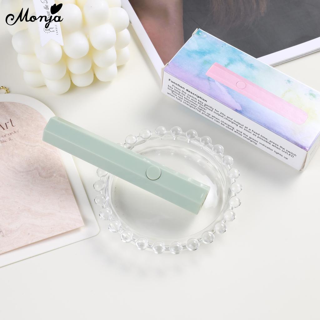 monja Сушилка для ногтей 3 Вт Портативная мини-светодиодная лампа Ручной УФ-гель-лак для отверждения клея Быстросохнущий фонарик с зарядкой через USB Маникюрные инструменты