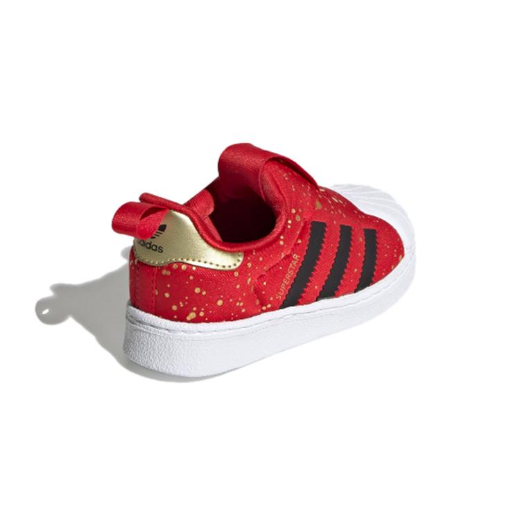 adidas Оригинальные SUPERSTAR 360 Дышащие Низкие Кеды для Скейтборда Красный Белый Младенцы и Малыши FV3434