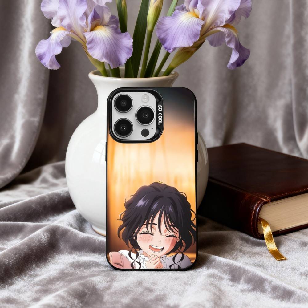 K-Kaoru H-Hana wa Rin to S-Saku Чехол для телефона Для iPhone17,16,15,14,13,12,11 Plus,Pro Max Черный Конфетный Посеребренная Крышка