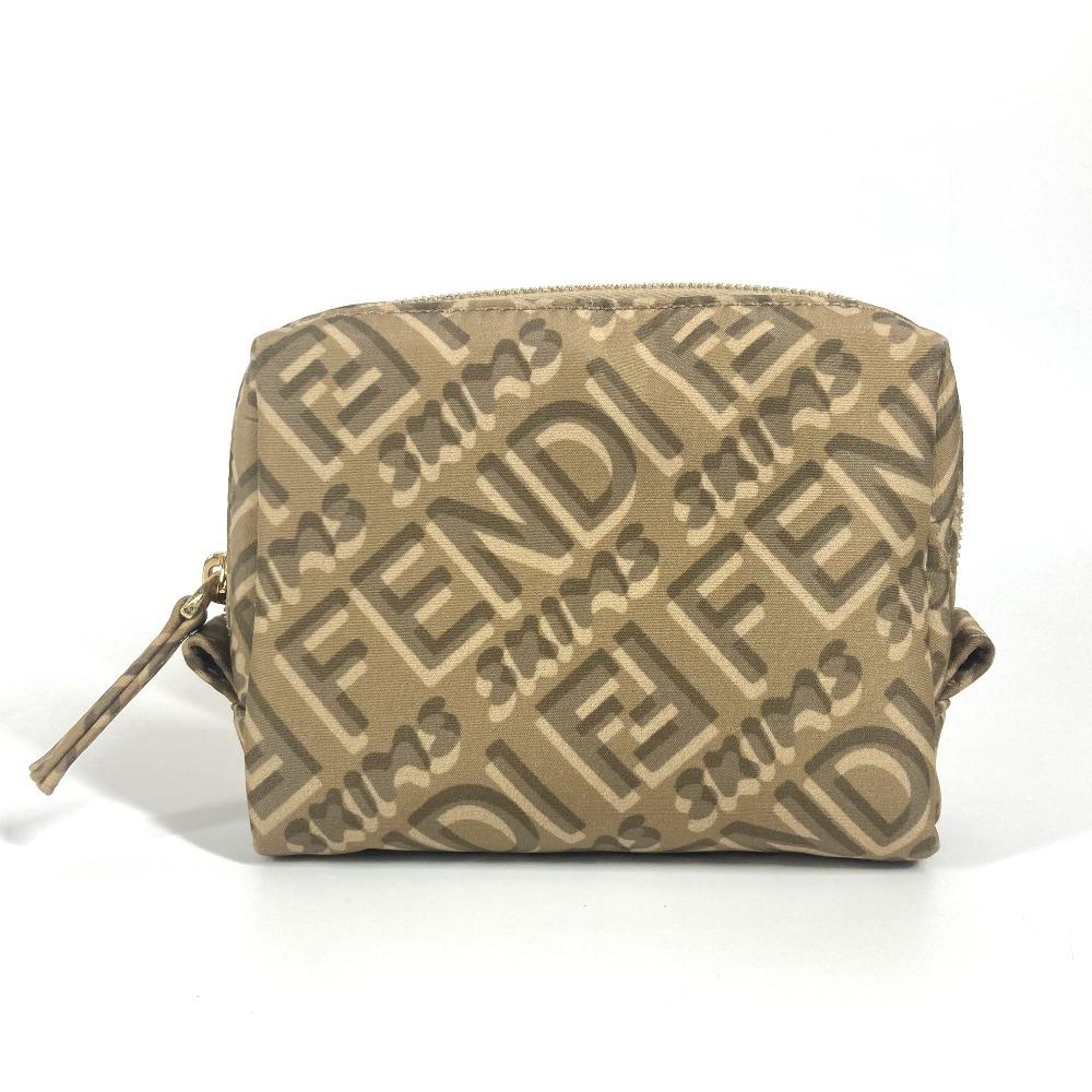 FENDI 8N0179 SKIMS collaboration logo Multi Pouch Cosmetics Pouch Nylon Beige
