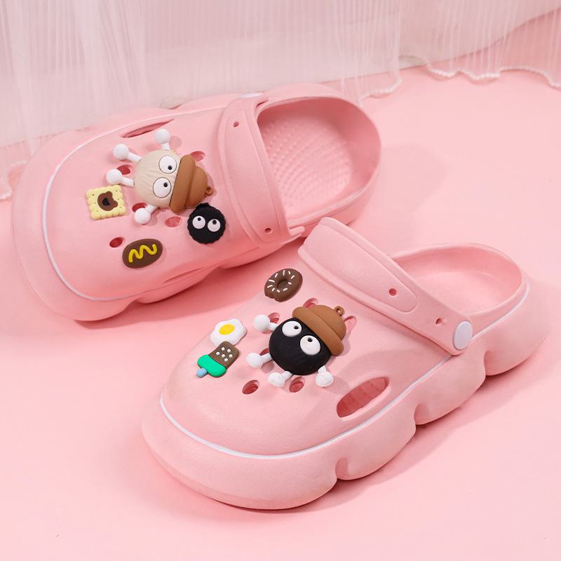 Летние женские сандалии: Удобный мультяшный дизайн, визуально увеличивающий рост, стиль ленивого пляжа для отдыха.