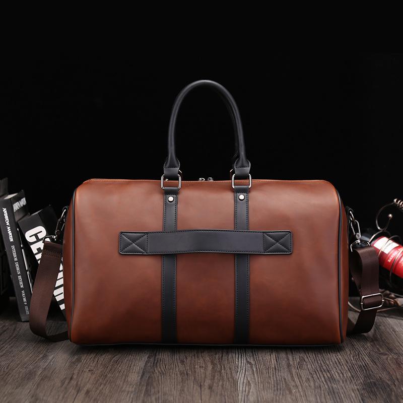 Мужская дорожная сумка через плечо Crazy Horse Leather Retro, большая вместимость