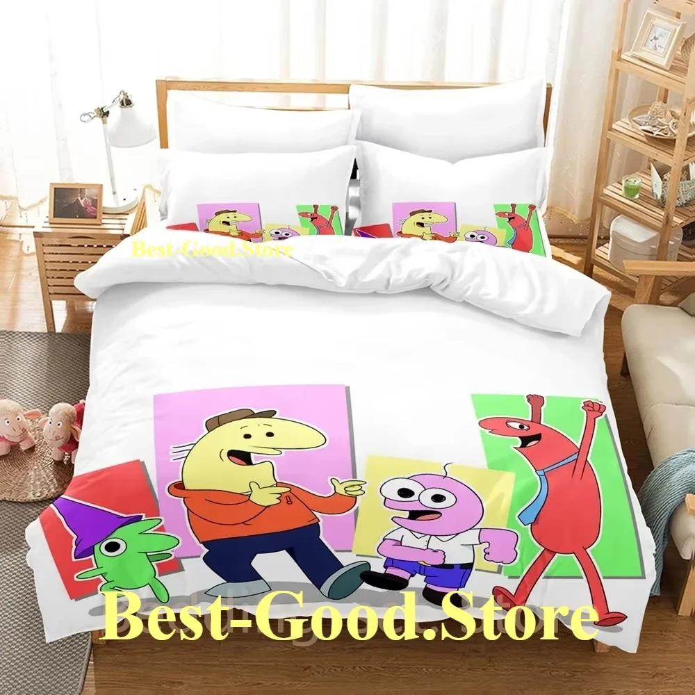 Постельное белье Smiling Friends Односпальное Двуспальное Набор постельного белья с наволочкой Пододеяльник Односпальный Двуспальный Queen Super King