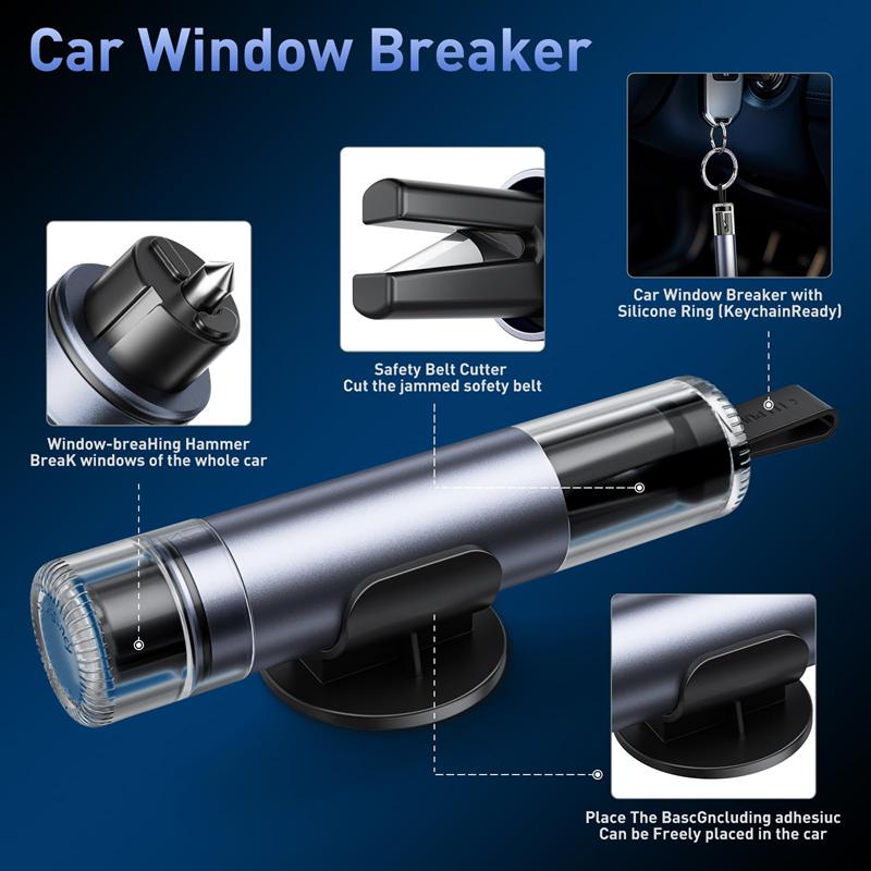 XMSJ Universal Car Safety Hammer For breaking windows/cutting seat belts Two in one Driving Escape Emergency Tool