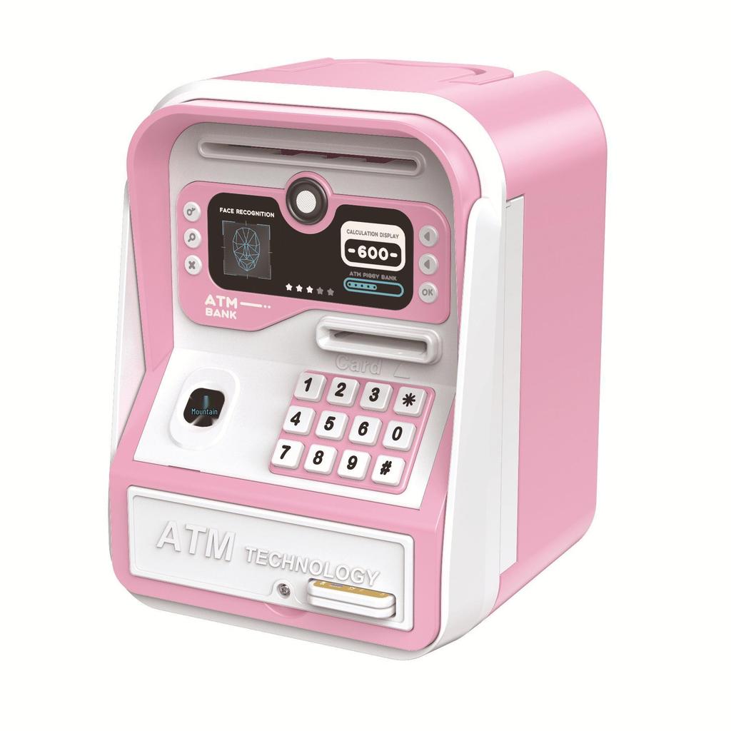 Children's Electric Piggy Bank with Fingerprint Password and Automatic Money Rolling Feature