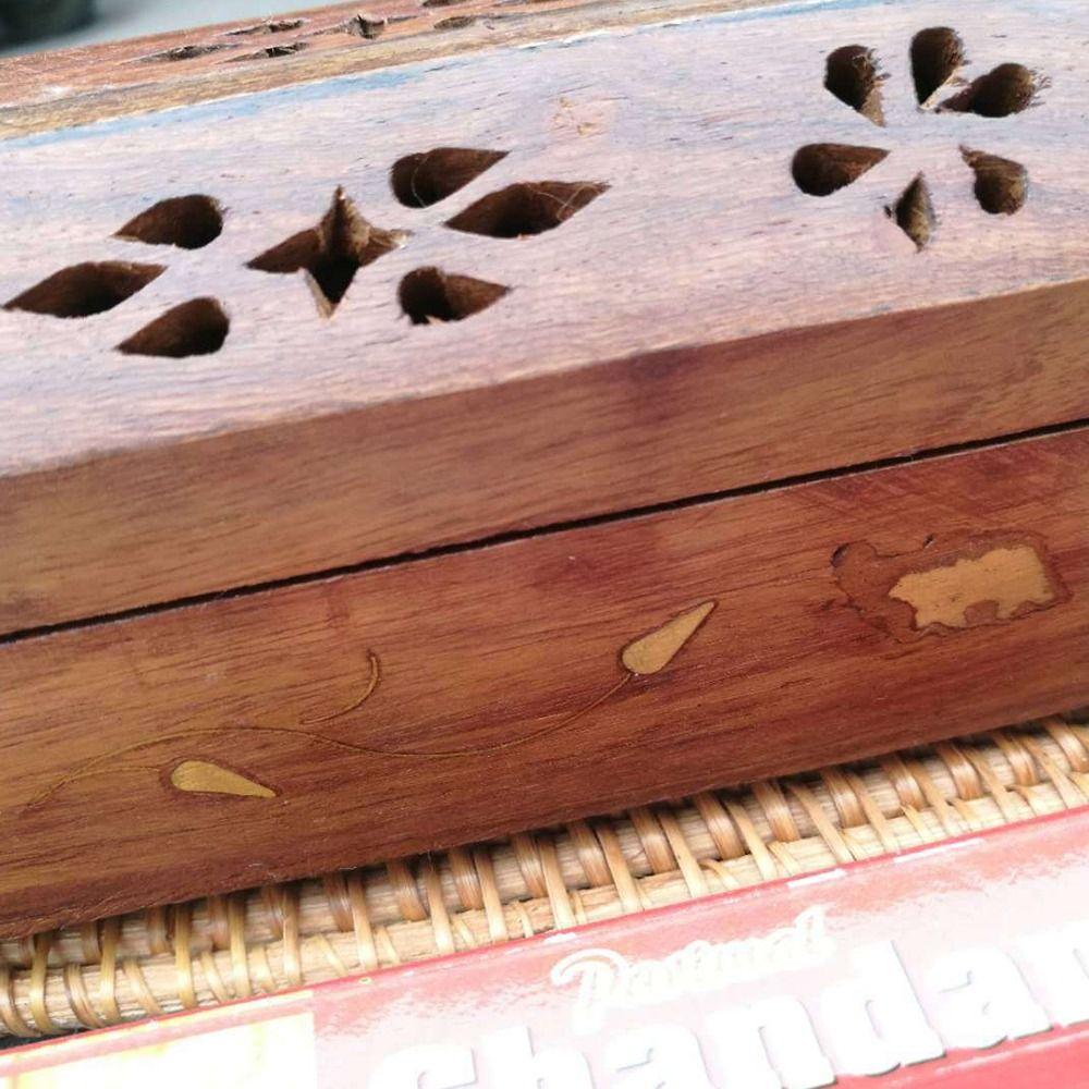 Эбеновое ремесло с огнеупорной подкладкой, полая резьба, курильница, деревянный держатель для благовоний, коробка для благовоний, подставка для благовоний