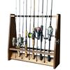 WOOD WORKS Made In Japan Rod Stand for 19 Rods On Both Sides Body Felt [Brown] [Black]
