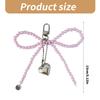 Sweet Pearls Bowknot Keychain Charm Pendant Handmade Heart Keyring for Women Fashionable Backpack Jewelry Ornament