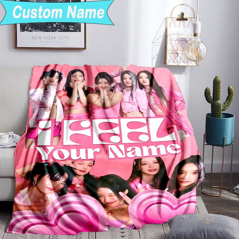 Custom Name Blanket Kpop idle Colorful Dreams Blanket Bedding Blanket for Travel, Camping, Living Rooms, Offices, Sofas, Fan Christmas gift