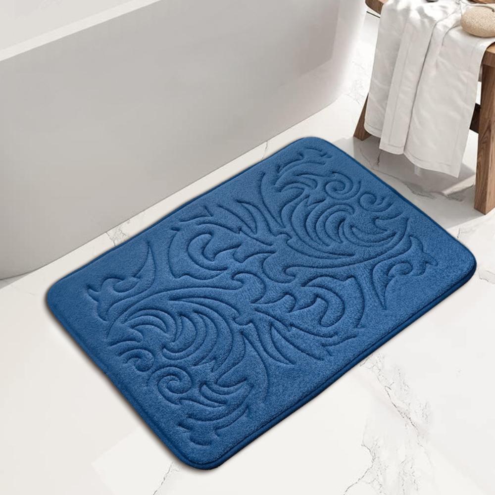 Bathroom Mat Flannel Carpet Simple Solid Color Quilted Bathroom Anti-Slip Mat Absorbent Mat Entry Step Mat