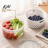 Кухонная сушилка для фруктов и овощей, круглая емкость для хранения фруктов и овощей, 2-уровневый пищевой полипропиленовый контейнер-хрустяшка, безопасный для морозильной камеры контейнер для еды, дренажная корзина,