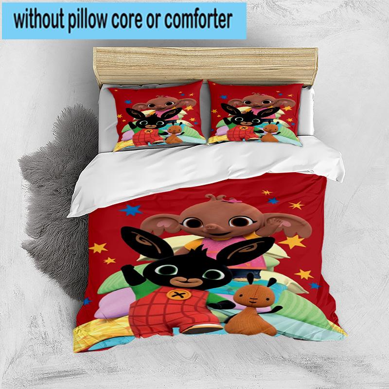 3PCS Bunny And Friends Adventure 3pcs Bedding,Including 3PCS Duvet Cover And 2pcs Pillowcases Perfect for Christmas,Ideal for Bedroom, Dormitory